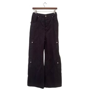 systematic navy wide leg cargo pants 10% cotton